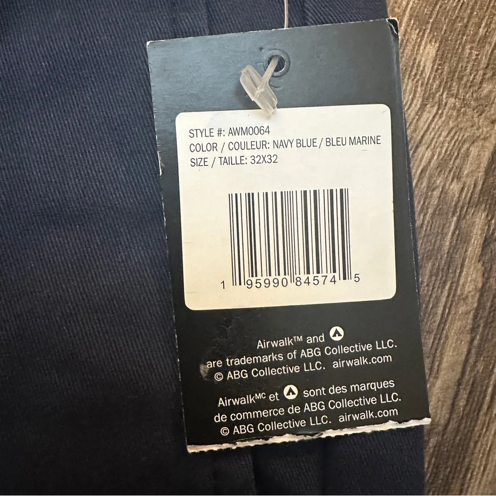Airwalk Stay Fast Chino Cotton Casual Pants Mens Size 32x32 Blue Marine